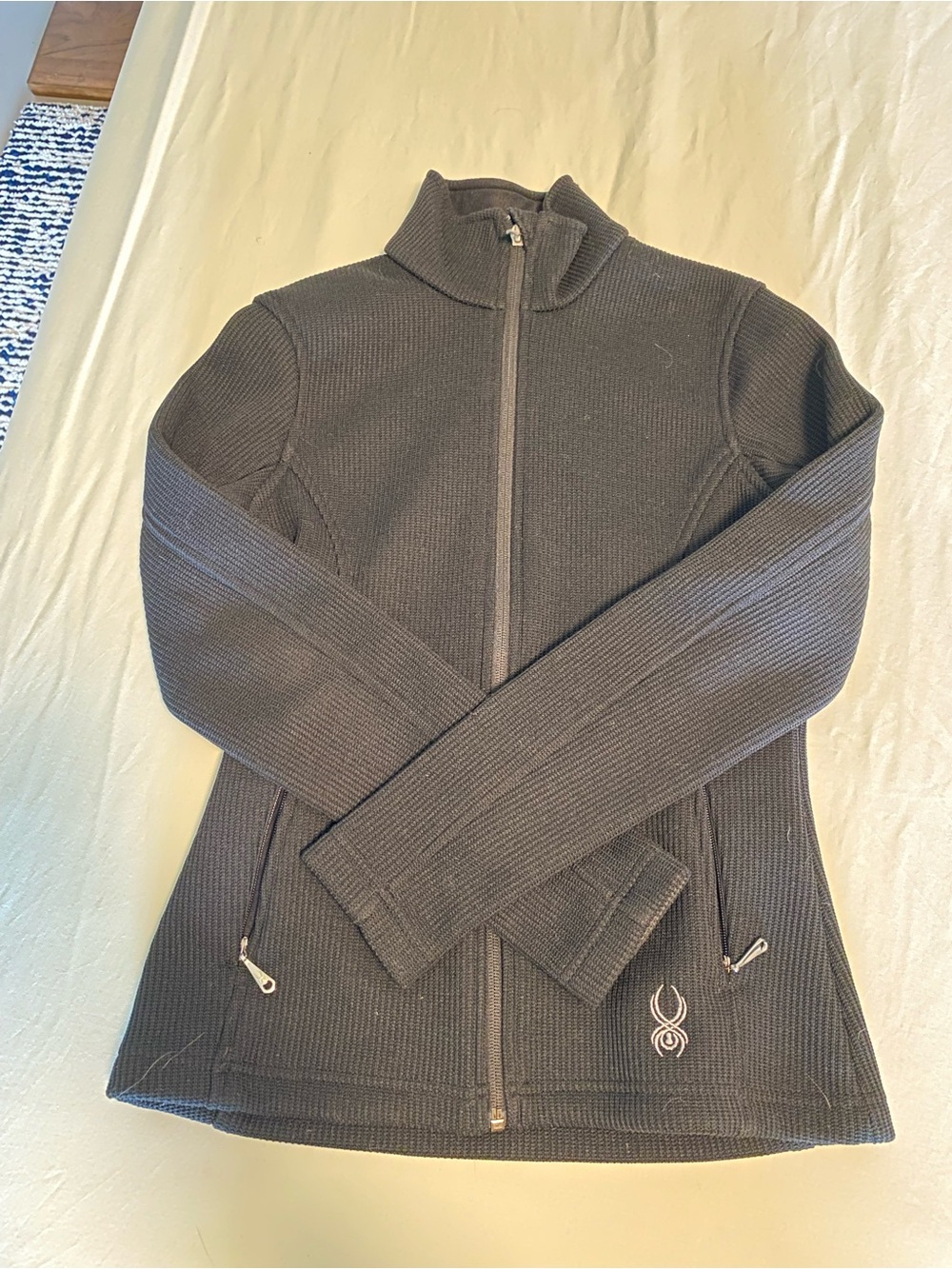 Spyder Women's Black Core Sweater Full-Zip Knit Jacket